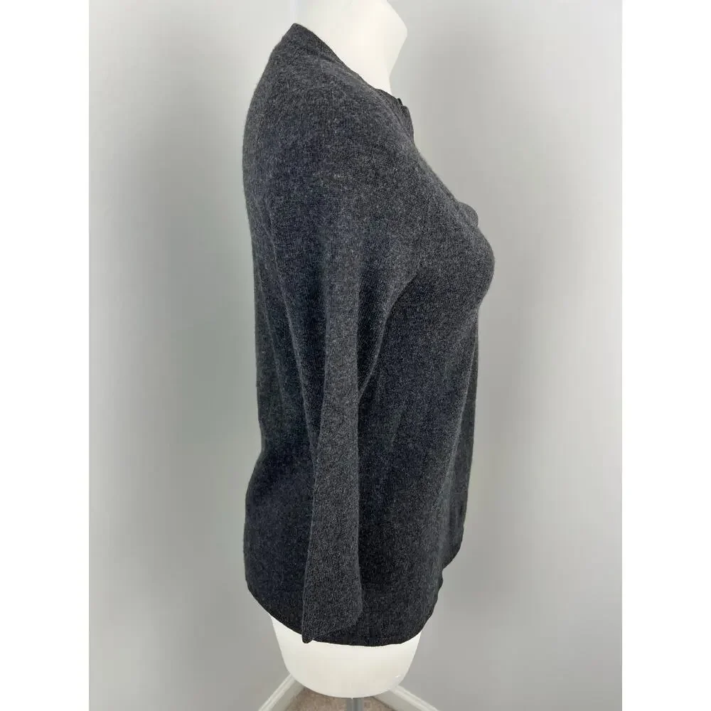 J.Crew Babydoll Gray Wool Cashmere Blend 3/4 Sweater Small